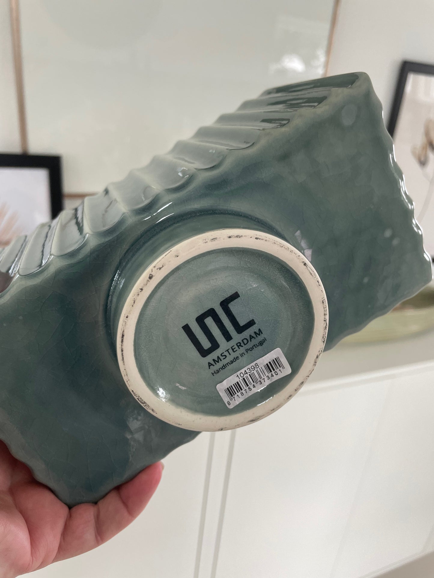 UNC Vase i blågrønn keramikk Jade