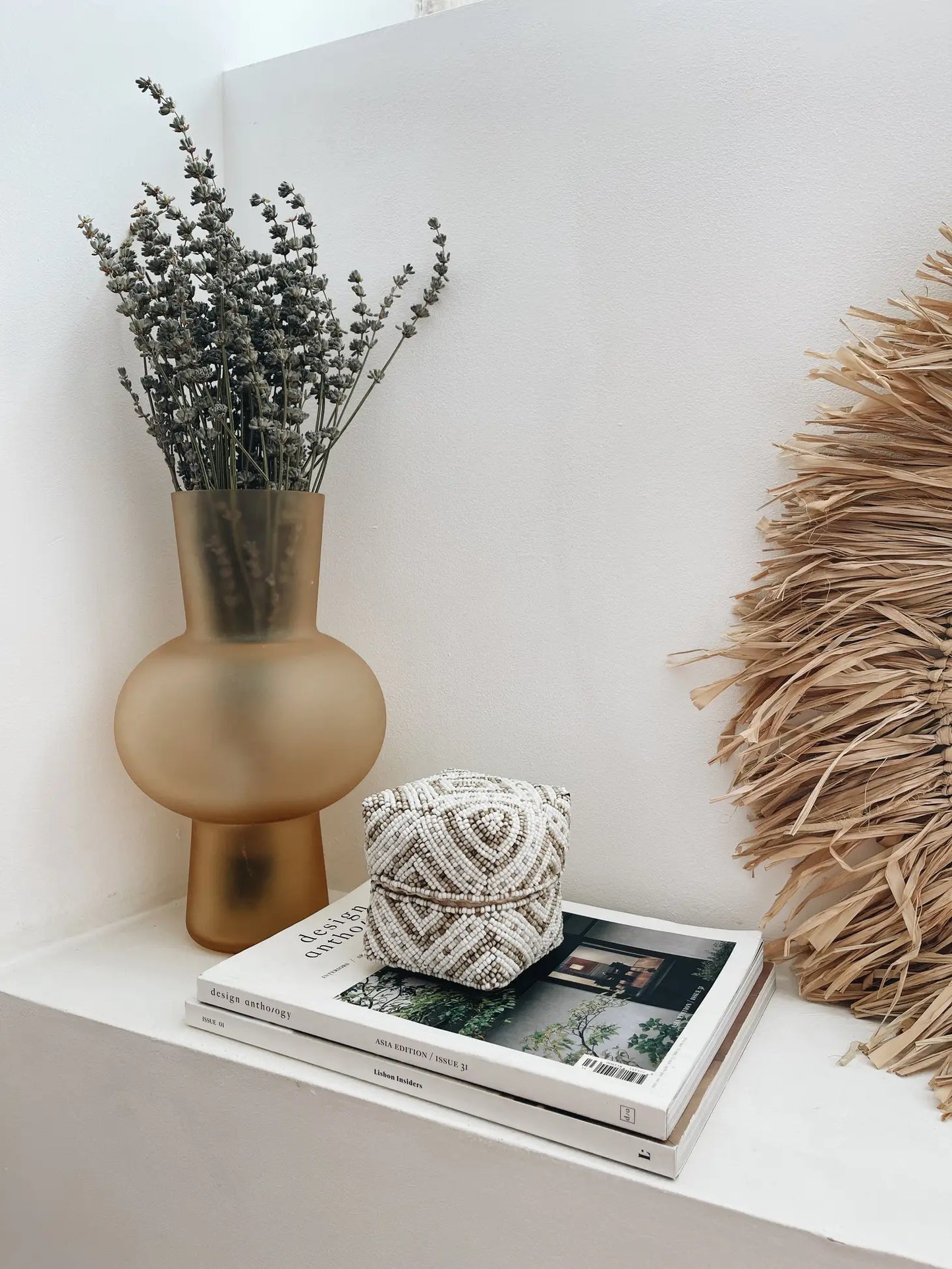 Melasti Beaded Box - White and Gold