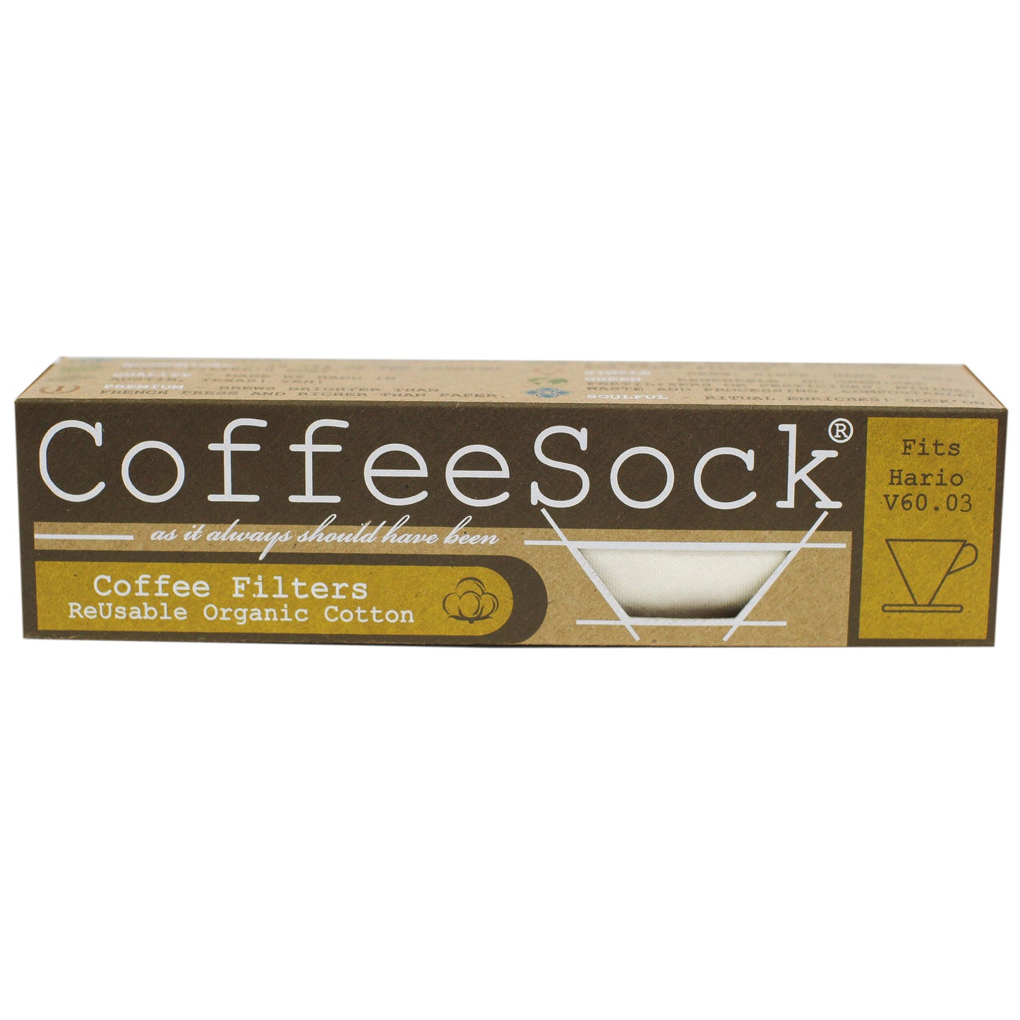 CoffeeSock Hario V60 i bomull (2-pk)