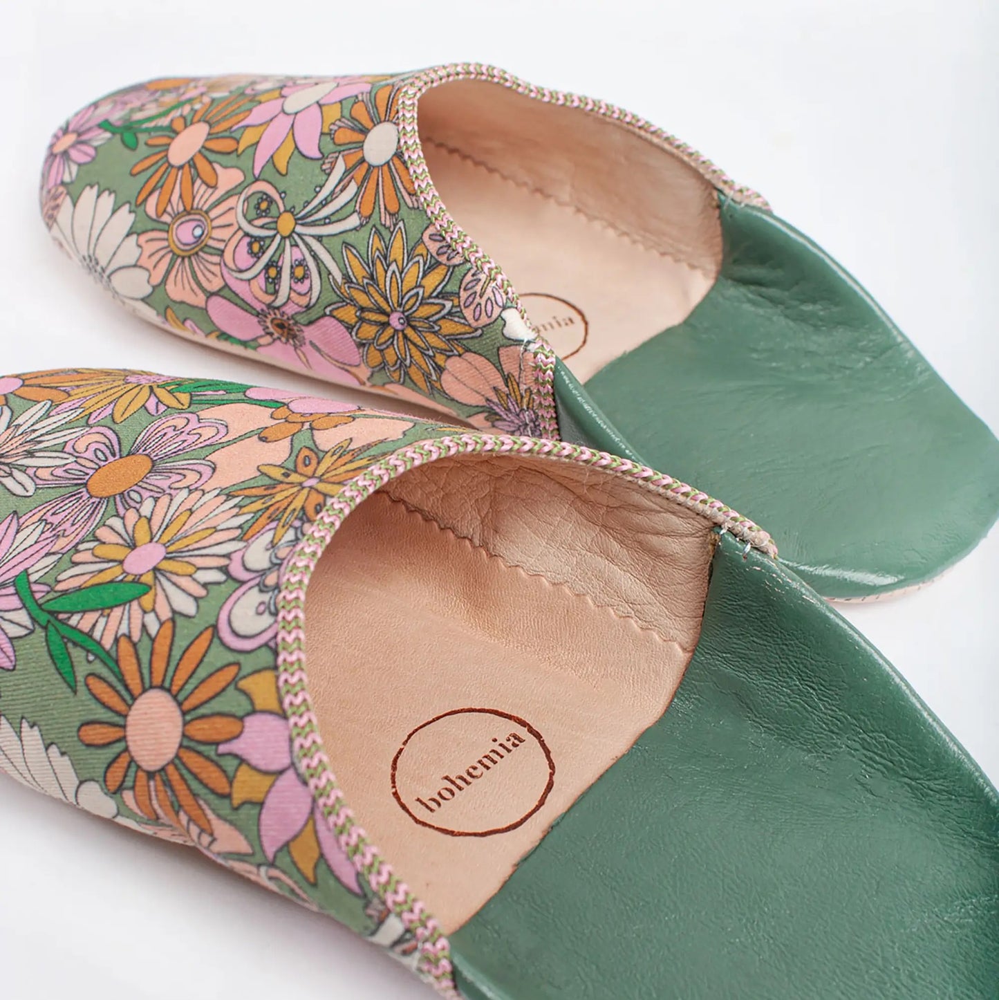 Margot Olive Babouche Slippers - Small *1 igjen*
