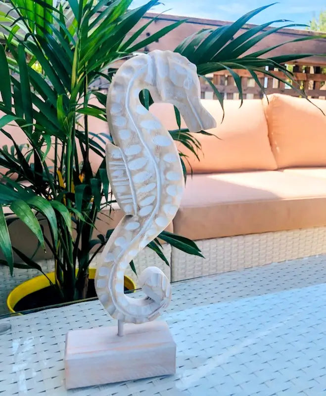 Seahorse decoration wood - 30 cm