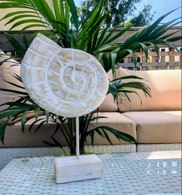 Seashell decoration wood - 29 cm