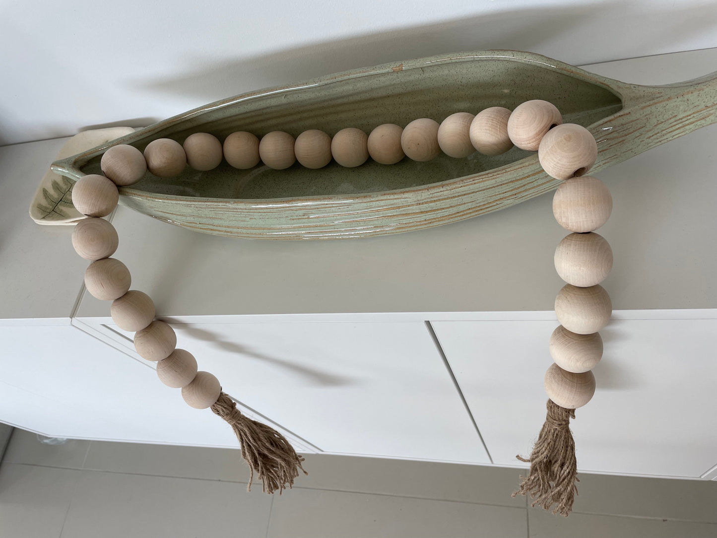 Wood Bead Giant Tassel XL 116 cm