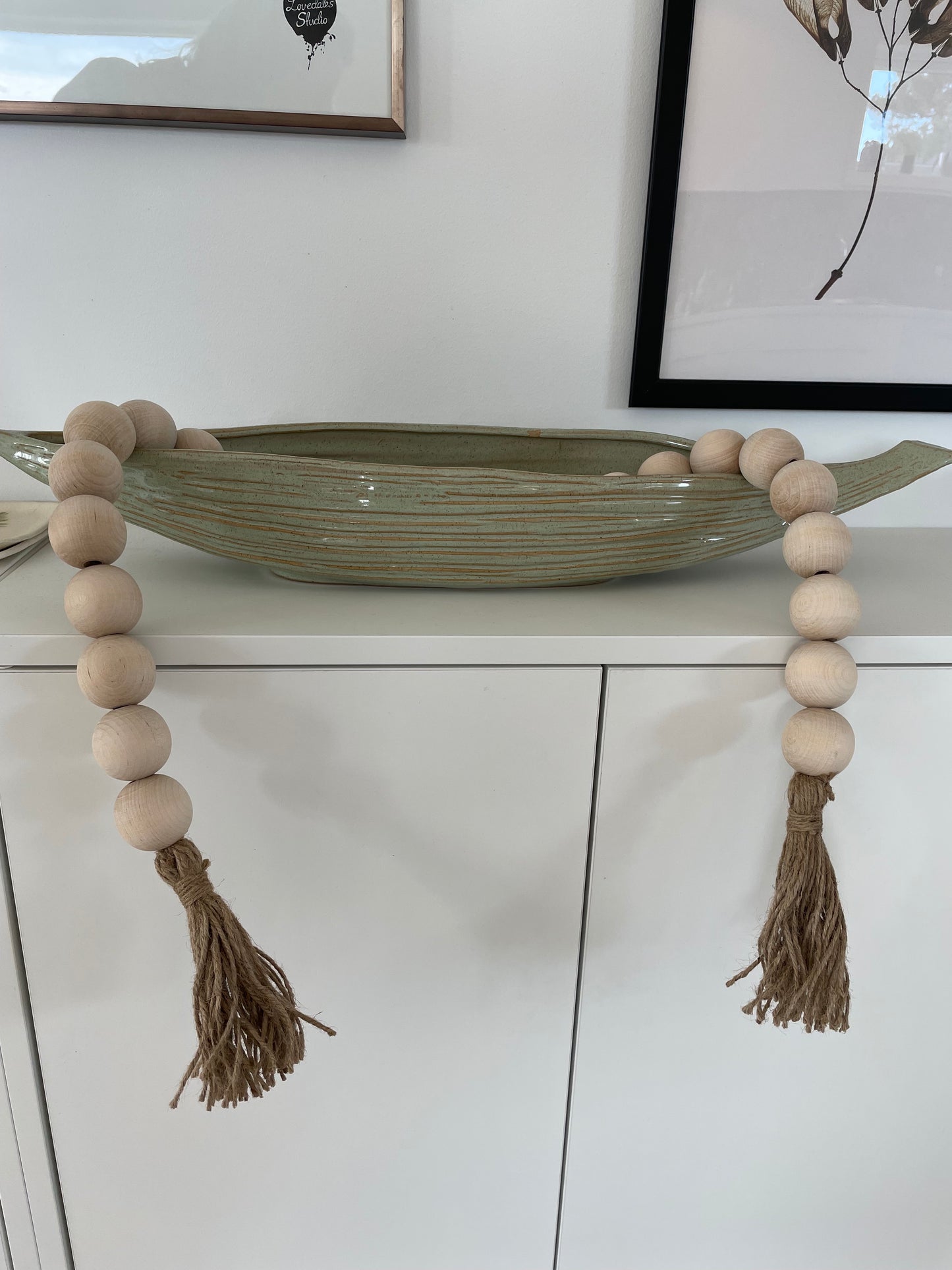 Wood Bead Giant Tassel XL 116 cm